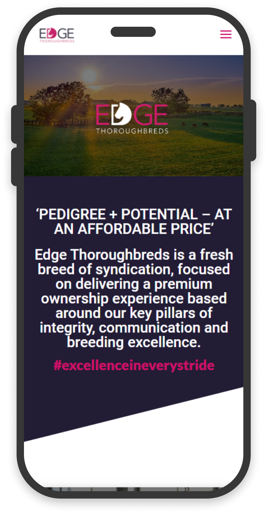 EDGE Thoroughbreds on mobile EDGE Thoroughbreds on mobile